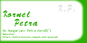 kornel petra business card